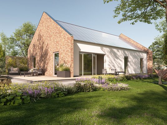 Stilvoller Bungalow 100 mit englischem Giebel, bestens geeignet für eine Solaranlage
