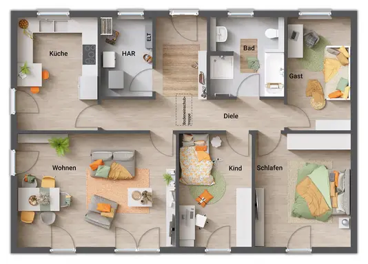 Grundriss-Bungalow-110-Erdgeschoss